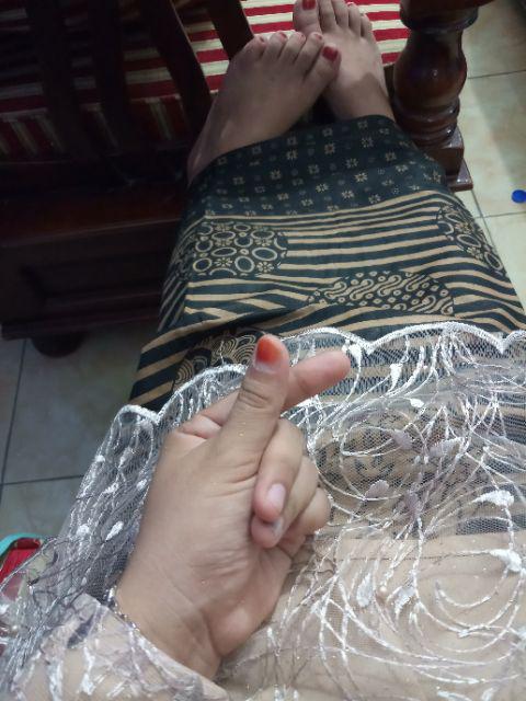 Batik Couple Kebaya Modern Brokat Shofia Tile Mutiara