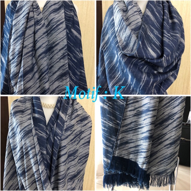 Tenun Denim jacquard Pasminah / Scarf