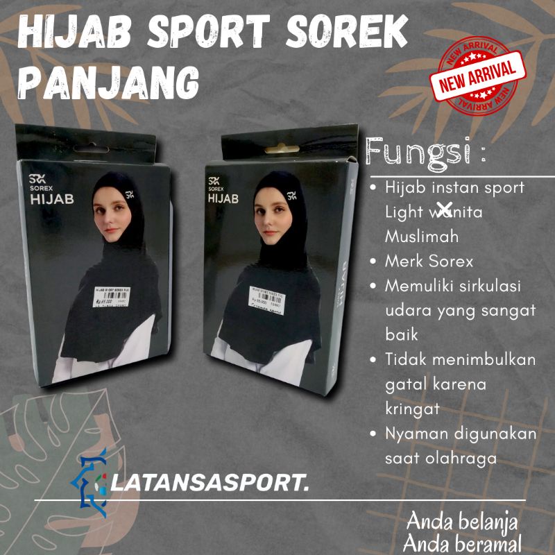 HIJAB SPORT SOREX PANJANG TERBARU