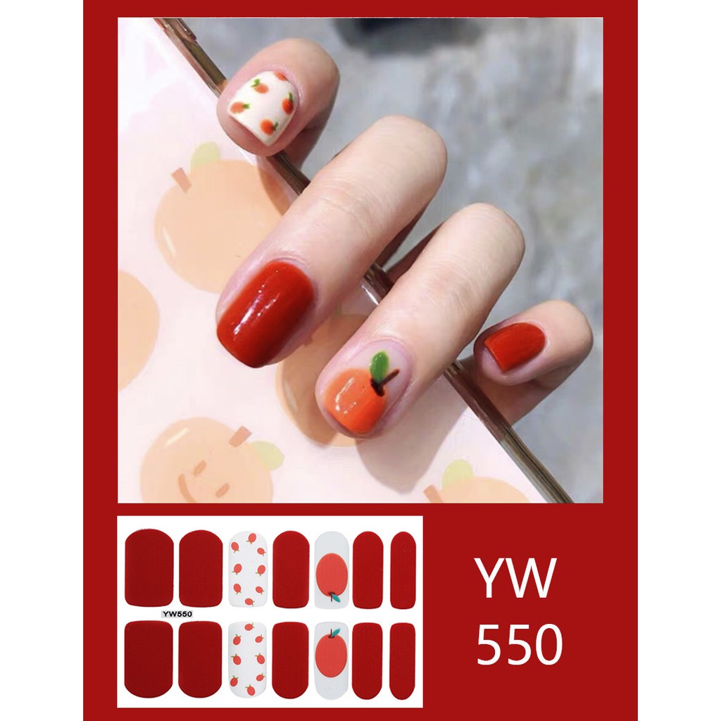 Stiker kuku Nail art Waterproof sticker Part 4 stiker (14 pcs) sticker Kuku nail art