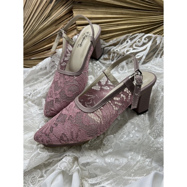 sepatu clarisa sepatu wanita sepatu wedding wrna mauve tinggi 7cm tahu