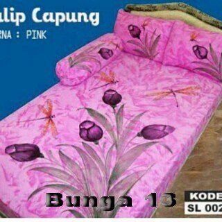 Sprei Lukis Bali Motif Bunga (B) Ukuran 180 cm x 200 cm