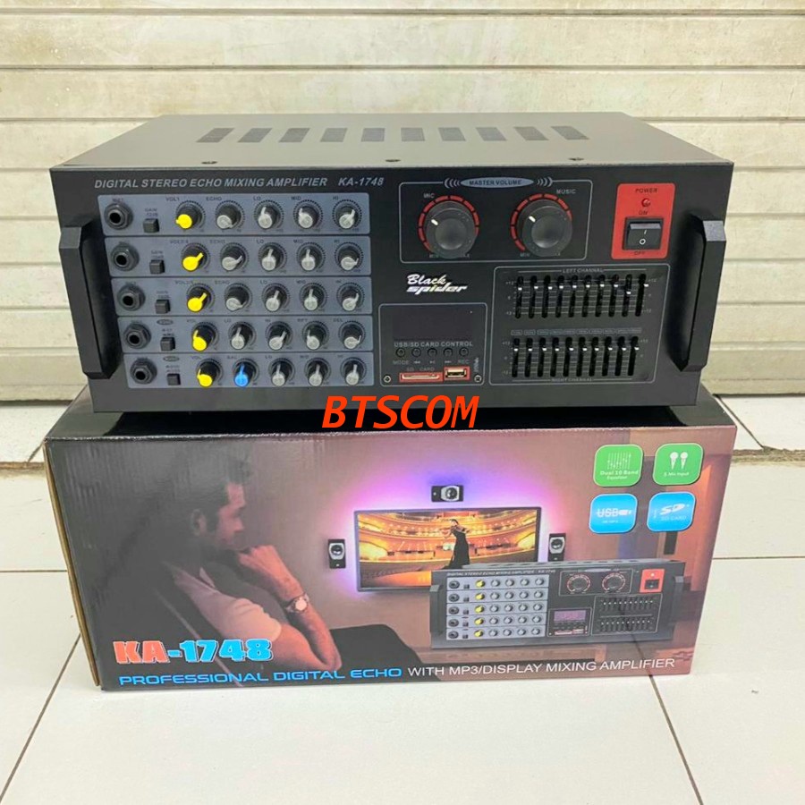 Power mixer 5 channel Blackspider KA-1748 Bluetooth equalizer baru