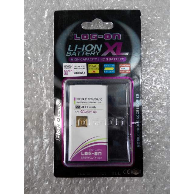 BATERAI SAMSUNG S5 MERK LOG ON DOUBLE POWER IC BATRE BATERE BATTERY SAMSUNG S5