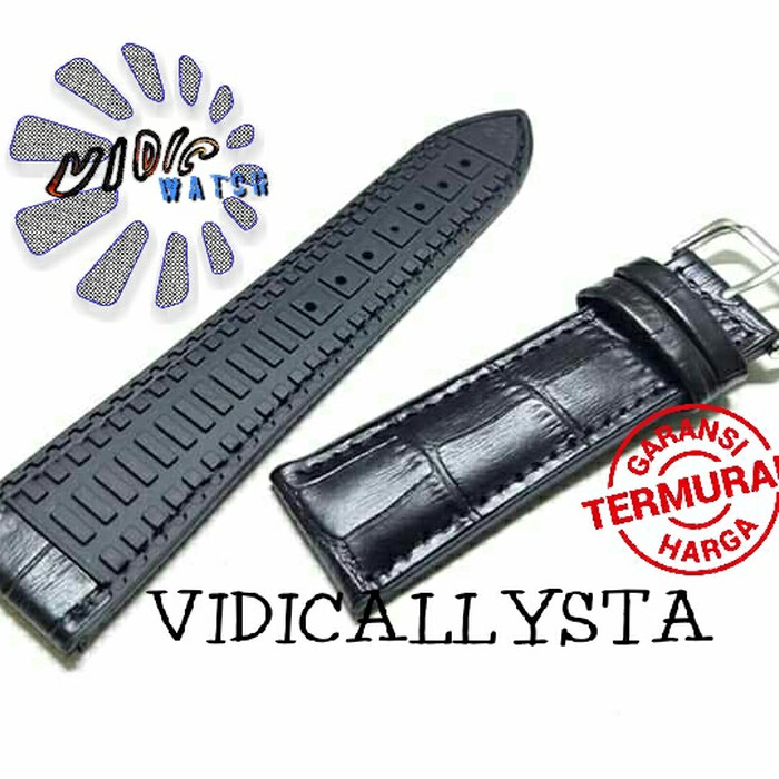 STRAP TALI JAM TANGAN KULIT RUBBER KOMBINASI 18 20 22