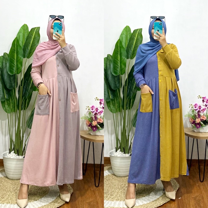 midi dress matt kaos aston bagusss bgttttt ld 110 stretchy pb 130 busui friendly pocket depan 2. kan