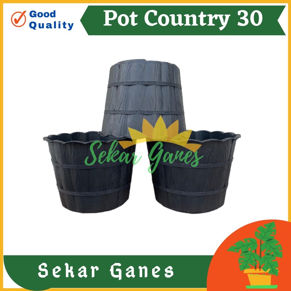 Pot Shallom Country 30 Hitam Pot Motif Gentong Kayu Tebal Cantik Pot Bunga Putih Besar Murah - Pot Motif Bambu Putih SHALLOM COUNTRY 30 pot bunga putih motif gentong kayu tebal cantik