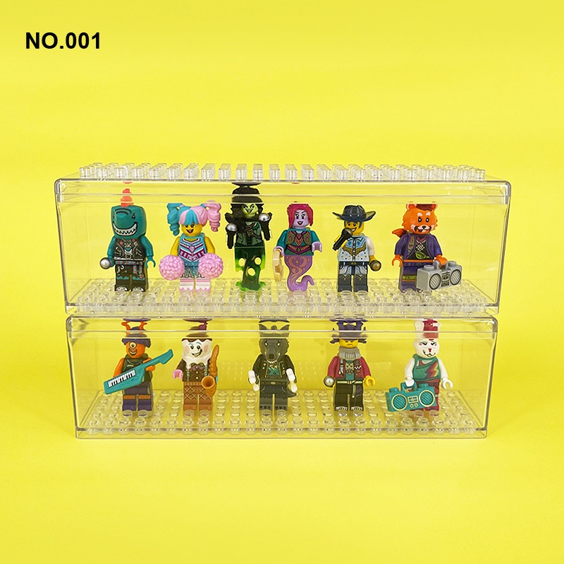 Kotak display minifigure Blok Bangunan minifigure Model Transparan HT-001