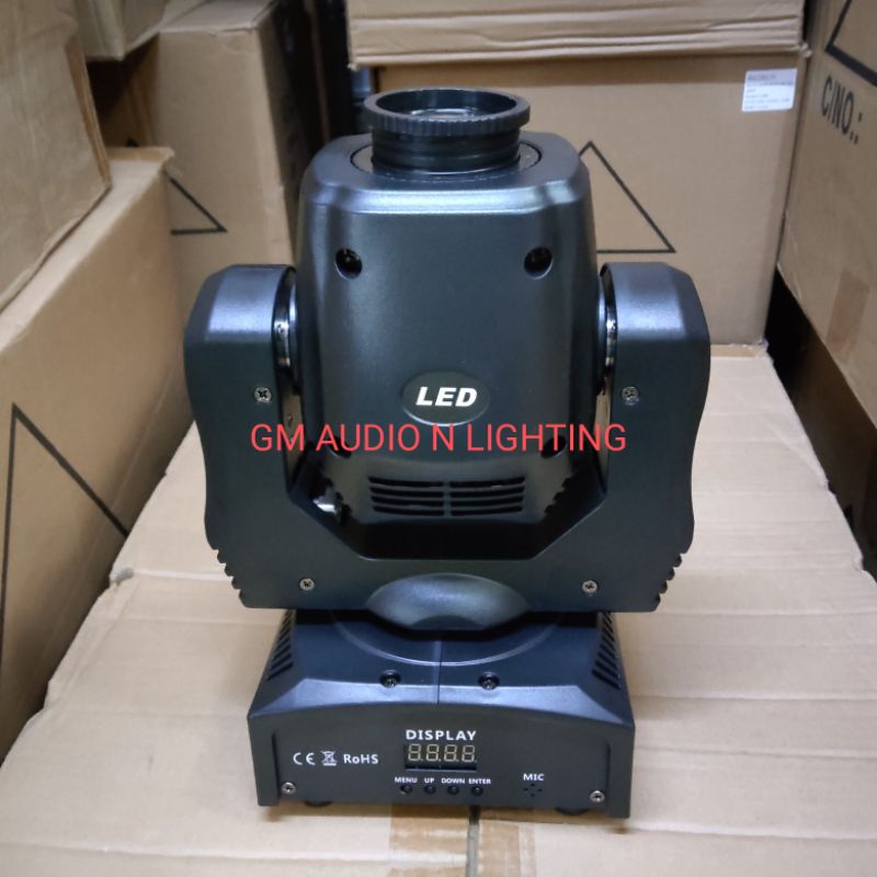 MINI MOVING HEAD BEAM 60W FULLCOLOR 8 GOBO LAMPU BAR CAFE DJ PARTY WEDDING DLL