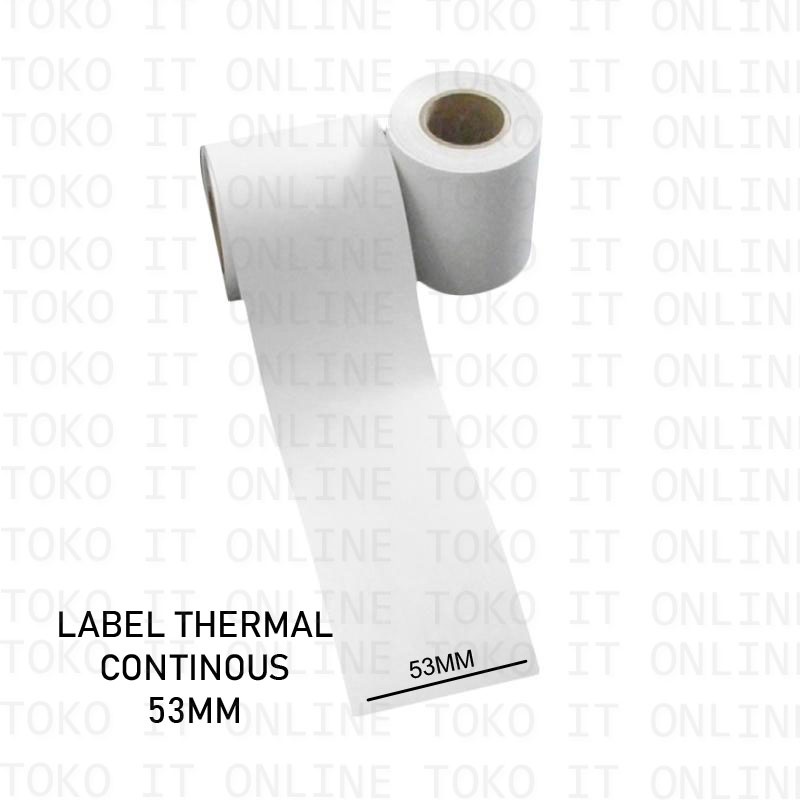 LABEL THERMAL 53X10 CONTINUES UNTUK PRINTER LABEL THERMAL 58MM STICKER RESI SHOPEE JNT JNE PENGIRIMAN MARKETPLACE