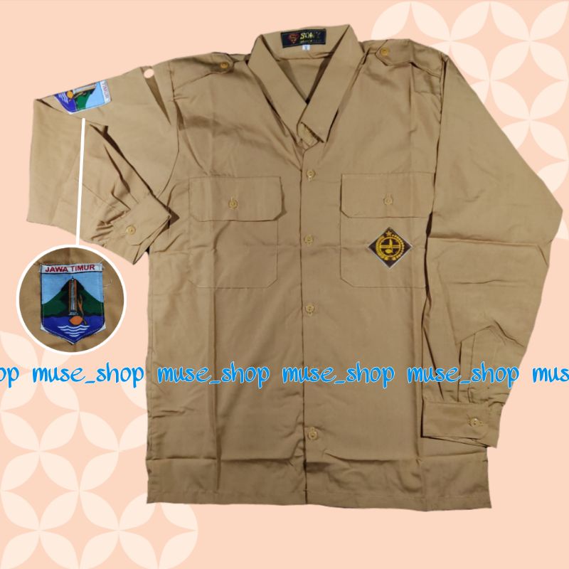 Baju Seragam Pramuka Lengan Panjang SD SMP SMA Pria Wanita