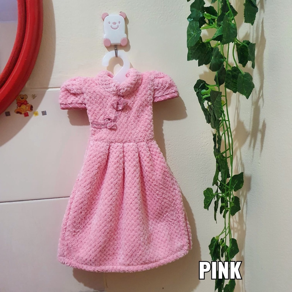 Kain Lap Gantung Model Gaun Lap Baju Sanghai Lucu Hand Towel Impot Serba Guna Handuk Dapur Lap Tangan Lap Piring Serbet Gantung Model Baju Bulu Tebal Menyerap