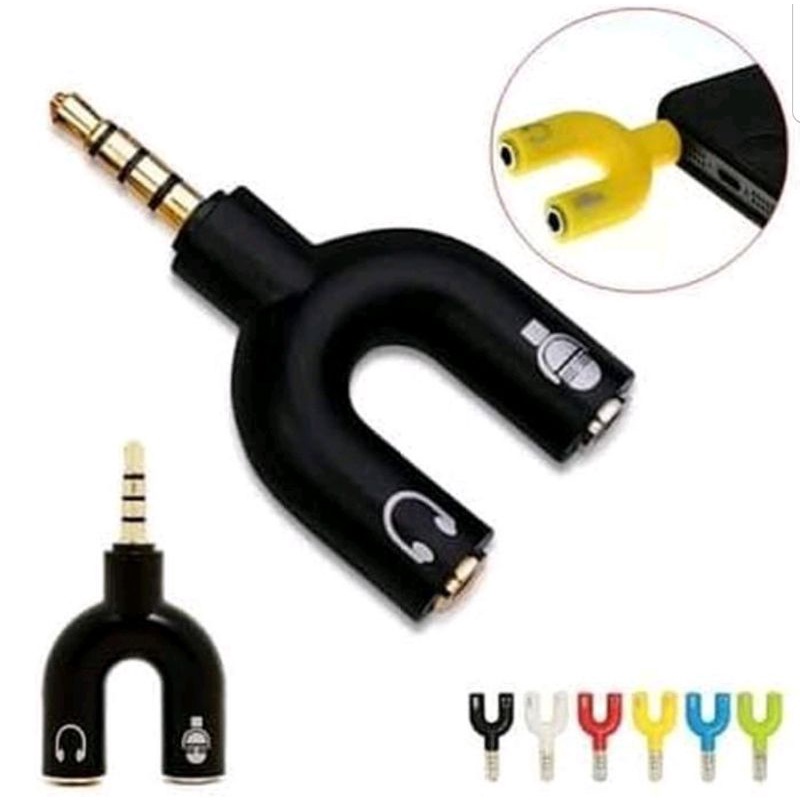 (PH) Jack audio model u jack 3.5mm 2in1 suport semua tipr hp