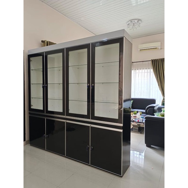 PARTISI 2 MUKA CUSTOM // LEMARI HIAS MINILAMIS // LEMARI MODERN MASA KINI // WARDROBE CUSTOM HPL TAC