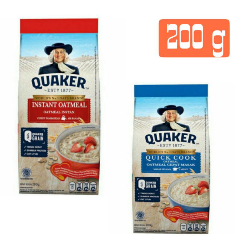 

Quaker Oatmeal 200 g Instan dan Quick Cook