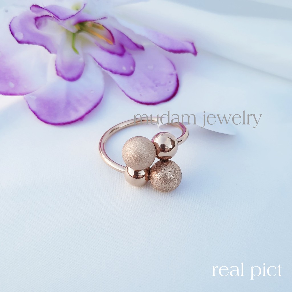 Cincin Titanium Sand Balls Tersedia Warna Rosegold, Gold