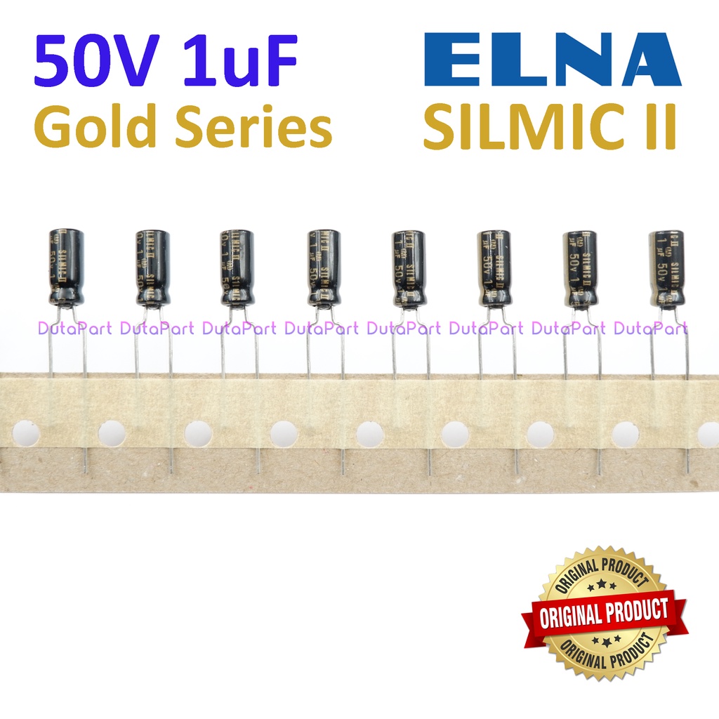 50V 1uF ELNA SILMIC II RFS ORI Kapasitor Capacitor Capasitor Elko Elco