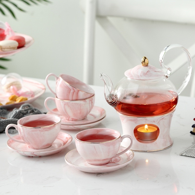 Marble Afternoon Tea Set Autumn Series with Gifbox SET ALAT MINUM TEH ALA JEPANG