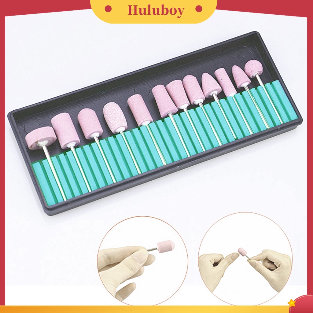 Huluboy Huluboy♡ 12 Pcs / Set Alat Kikir Kuku Bahan Batu Kuarsa Kekuatan Tinggi Untuk Manicure