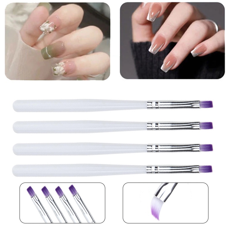 1pc Pen Dotting Gel UV Fototerapi Kepala Datar Untuk Nail Art / Manicure DIY