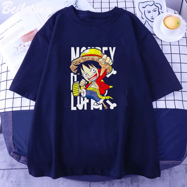 Kaos Dewasa Anime One Piece Monkey D Luffy Kecil LF002 Print DTF standar Distro