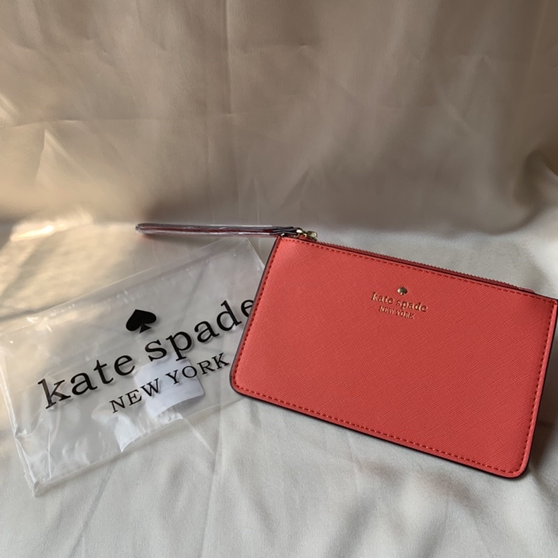 Kate Spade Slim Bee Wristlet / Pouch Black Orange