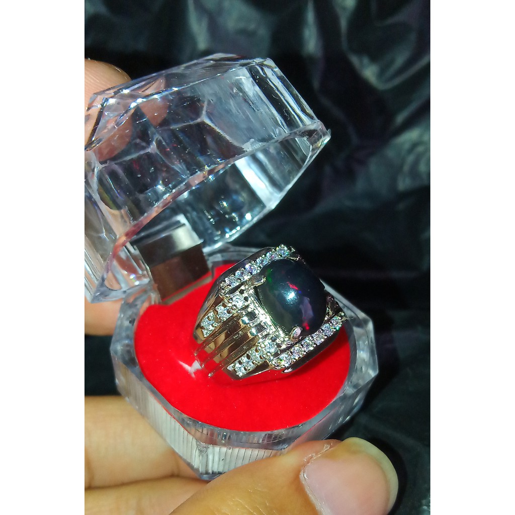 TERMURAH BATU  BLACK OPAL ASLI