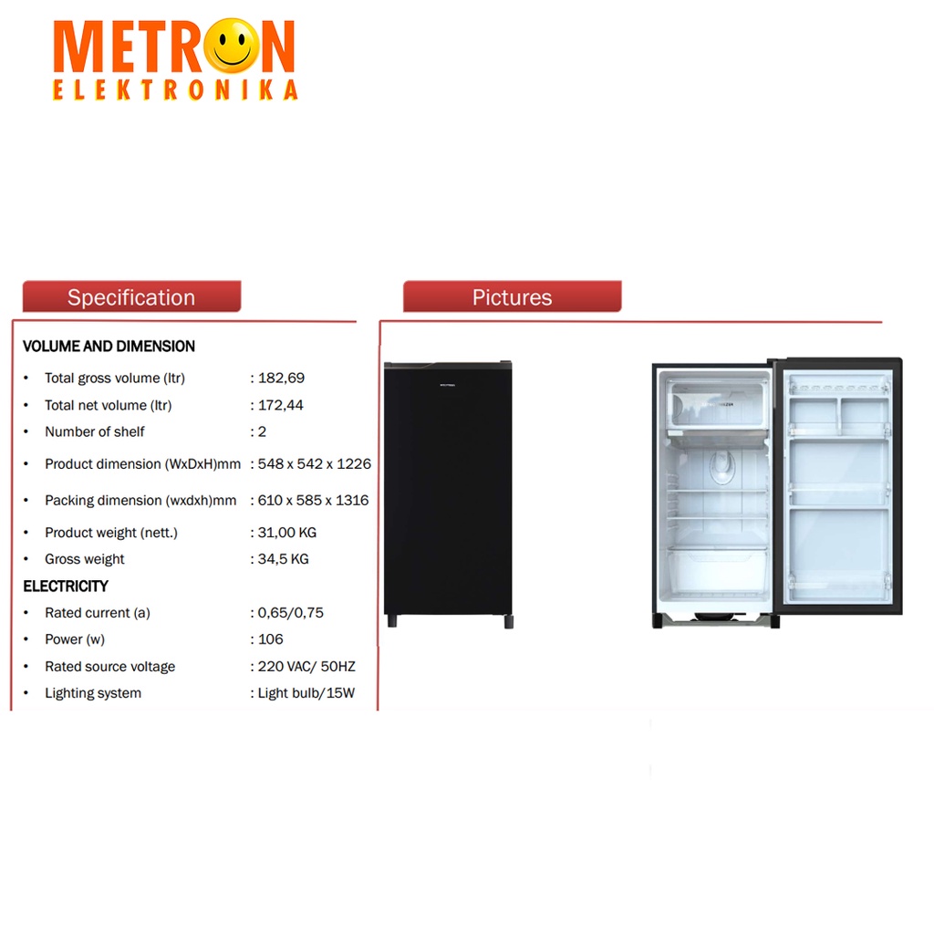 POLYTRON PRA 18 ZX - BLACK KULKAS 1 PINTU 180 LITER TEMPERED GLASS / PRA18ZX