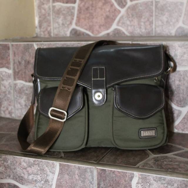 Tas kanvas kulit ELLE