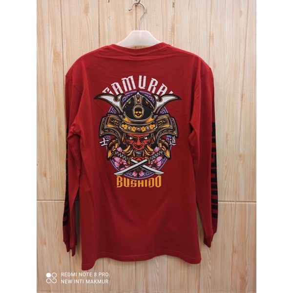 KAOS PRIA/T-SHIRT LENGAN PANJANG PRIA SAMURAI BUSHIDO 1 BACKPRINT JEPANG MURAH - KAOS TEMA JEPANG MU