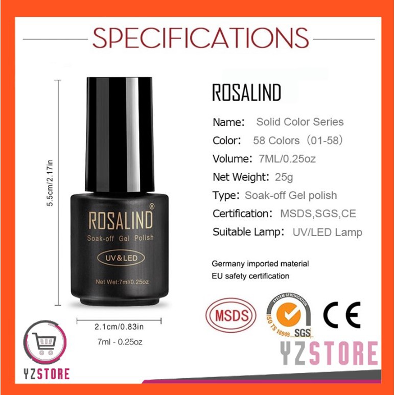 Kutek Gel Nail Polish UV LED Rosalind Solid Series 01-20 YZ61