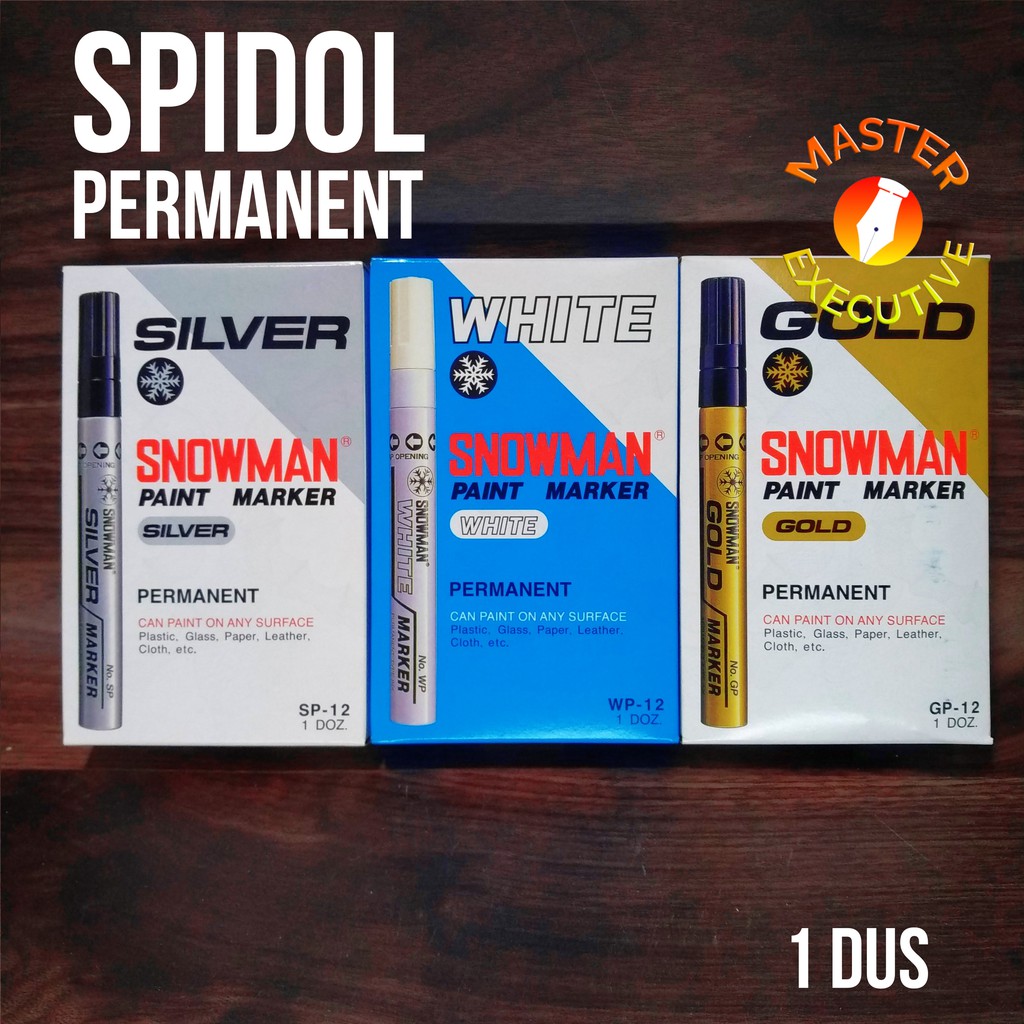 [Pak - 12 Buah] Snowman Spidol Permanent Paint Marker Besar - GP-12 SP-12 WP-12