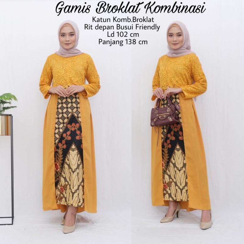 Gamis Broklat Kombinasi Batik Matt Katun