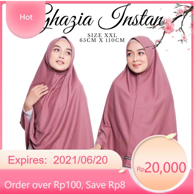 Hijab Najwa Ghazia Instan Tanpa Pet Bahan Kaos TC Premium Size XXL Jumbo Syar'i