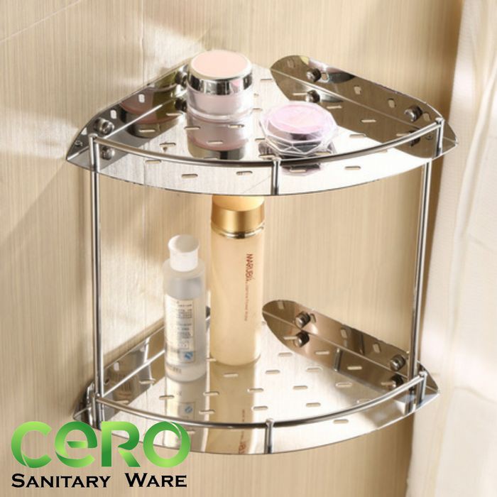 Rak Sudut Rak Stainless Tempat Sabun Dan Sampo 2 Susun