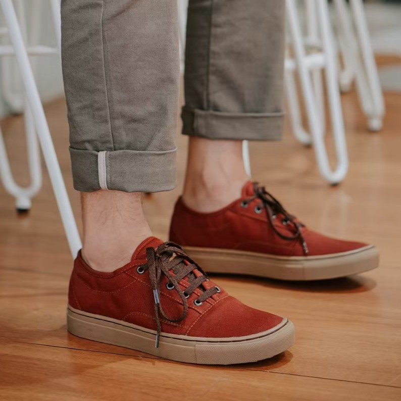 Strong Maroon | Sepatu Casual Santai Kasual Kerja Kuliah Pria Cowok Men Laces Ori | FORIND x Joey