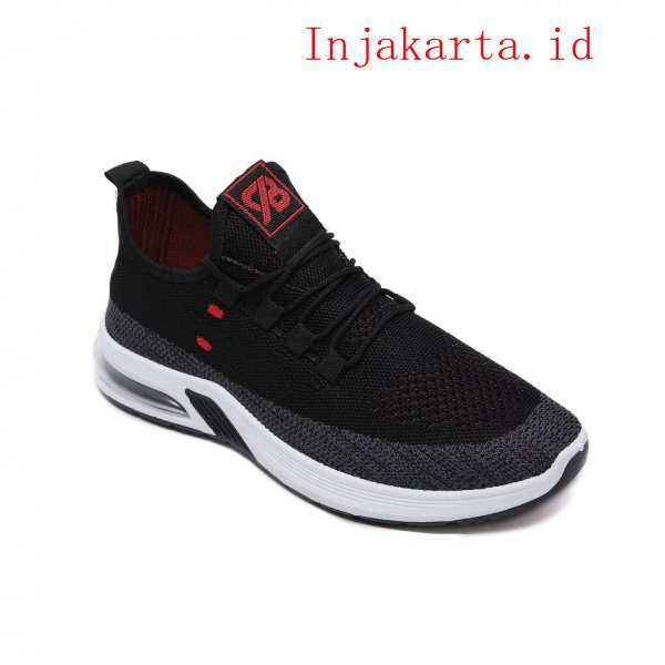 PVN Sepatu Sneakers Hitam Abu Pria 447 14qX