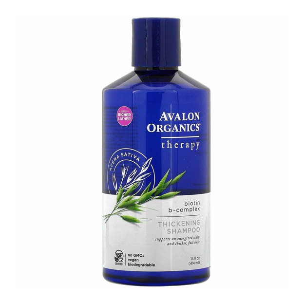 Avalon Organic Shampoo Biotin BComplex 414 ml Lebatkan Rambut ORI USA