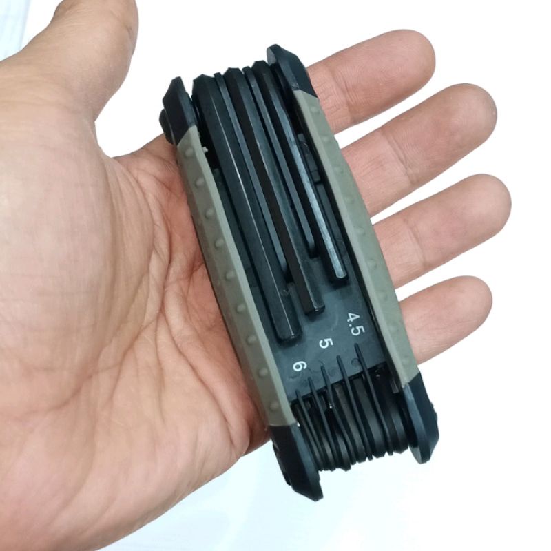 Kunci L Set Lipat Flat 9pcs / 8pcs Kunci L Multifungsi Serbaguna hex key 9 in 1/ Folding Foldable hex key Set wrench