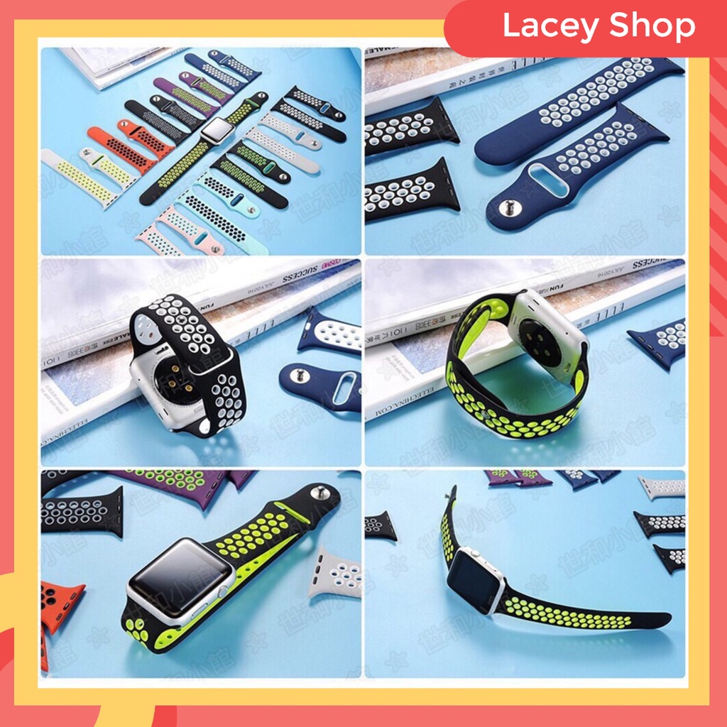 Strap for Apple Watch Series 7/6/SE/5/4/3/2/1 38mm 40mm 42mm 44mm 41mm 45mm Sport Silicone Breathable Hole Band