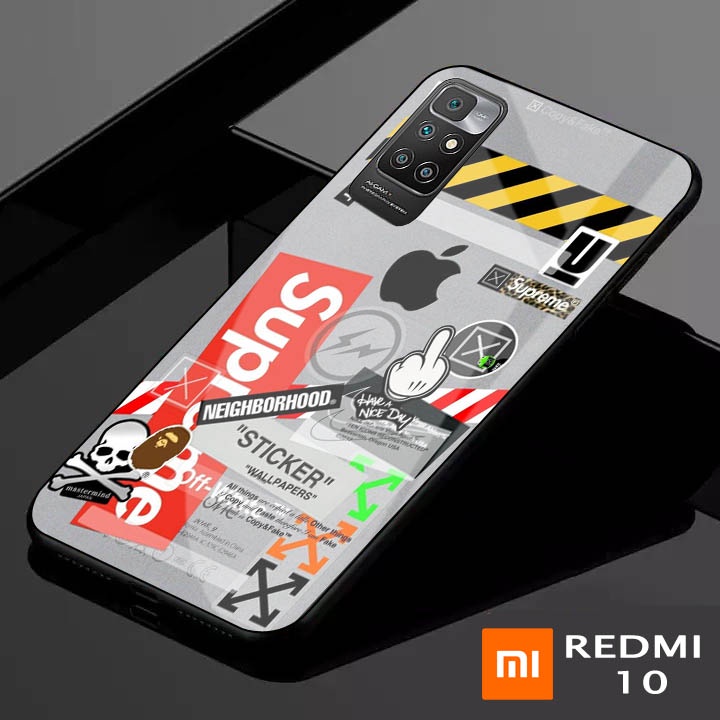 Softcase Glass Kaca Xiaomi Redmi 10 - K03 - Casing Hp Redmi 10 - Case Hp Redmi 10 - Sofcase Hp Redmi