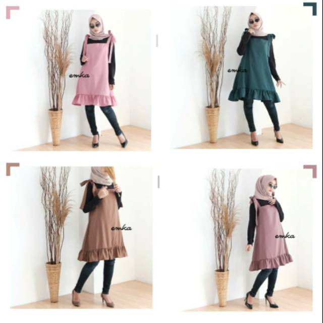 Tesha Overall / Overall Tunik / Overall Terbaru / Termurah / Kekinian / Tunik /NO INNER