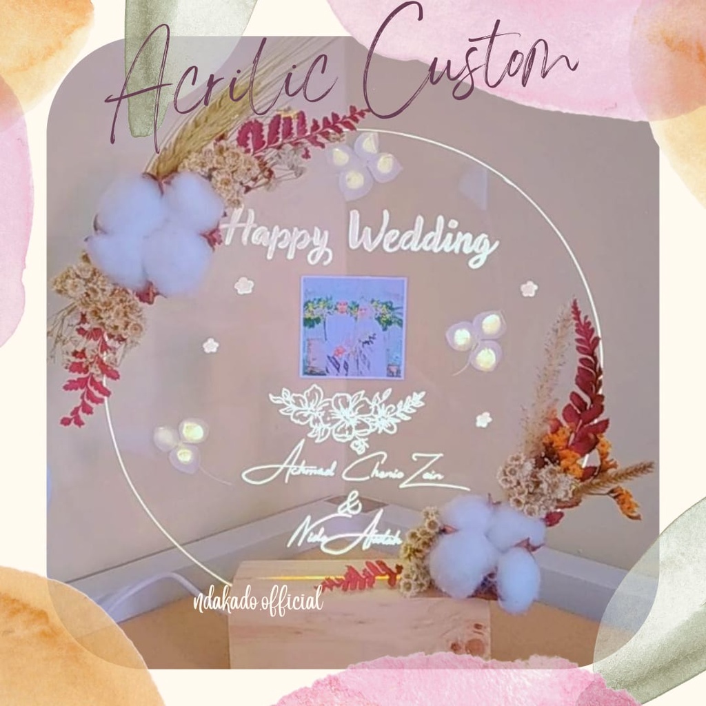 Akrilik Costum LED| Akrilik Kado Ulang Tahun| Kado Pernikahan| Kado Wisuda| Kado Anniversary
