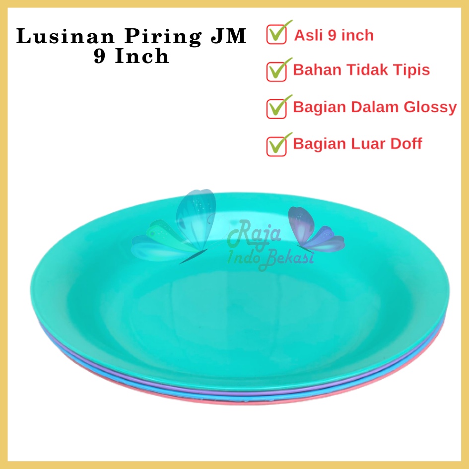 LUSINAN Piring Plastik JM 9 Inch Warna Pastel Piring Kecil Besar Set Makan Plastik Acara Pesta Melamin Rotan Murah Lusinan 1 Lusin Putih Murah Termurah - piring bulat ayam plastik 9 inch - Piring Porcelain Diameter 21 cm | Piring Makan Keramik