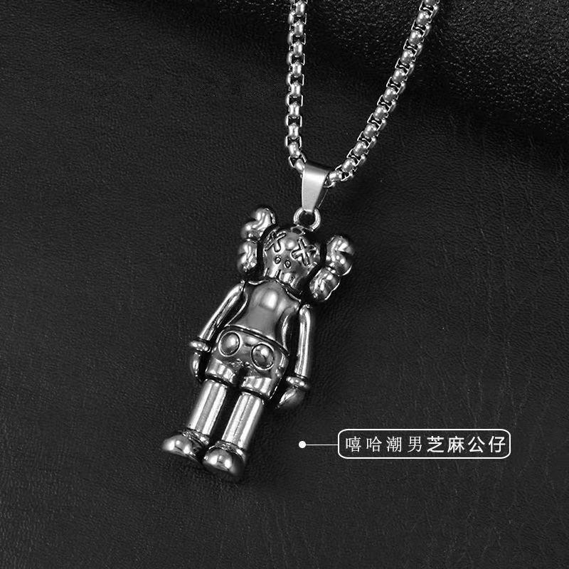 Bungee Hip Hop Liontin Bentuk Manusia Bahan Titanium Steel Kalung