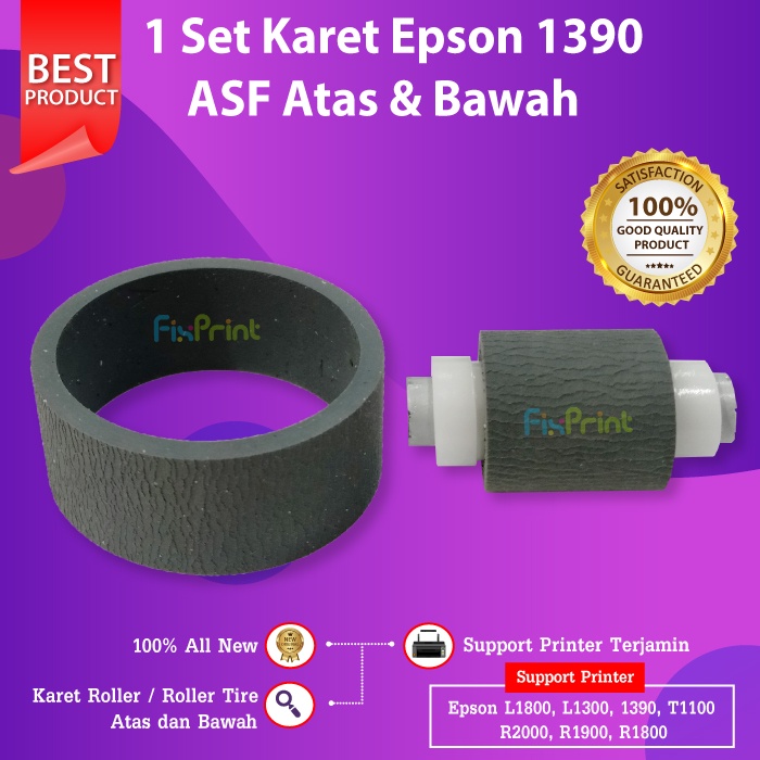 Karet Roller Epson L1800 L1300 1390 SP1390 T1100 R2000 R1900 R1800 Atas + Bawah