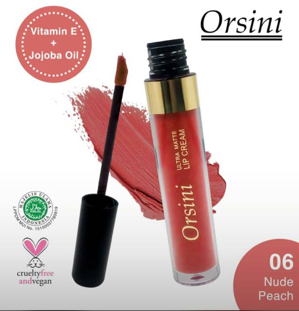 Lipstick Wanita Orsini Lip Cream Matte BPOM Bagus hasilnya no 1/2/3/4