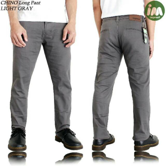 Celana Panjang Chino Cowok Grey