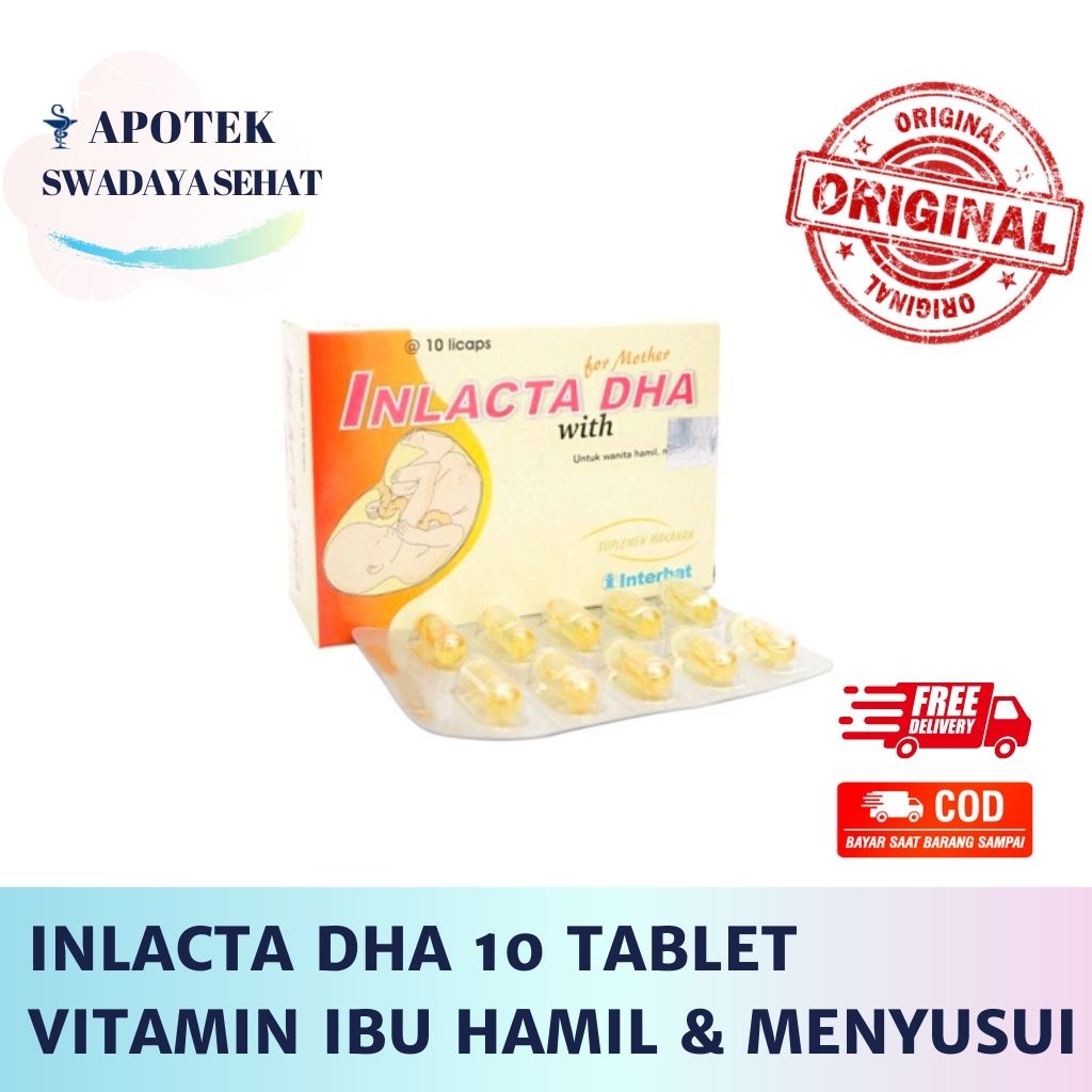 INLACTA DHA 10 Tablet - Suplemen Ibu Hamil dan Menyusui DHA EPA , Vitamin E , Fish Oil Minyak Ikan