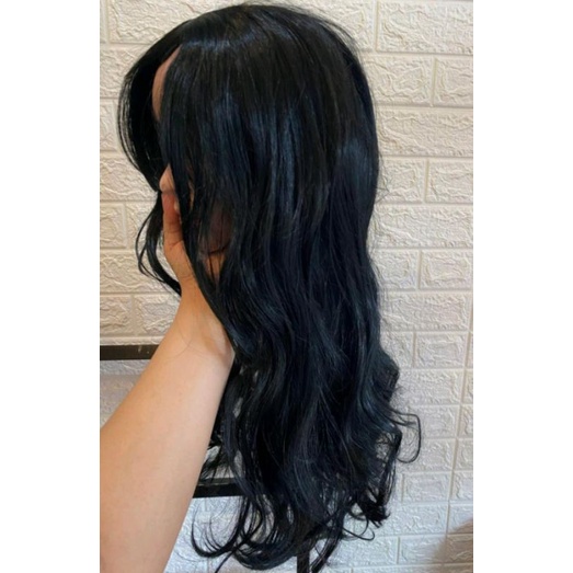 SH8 Wig Rambut Palsu Model Wavy 65cm Hair Clip Gelombang Ikal Blonde Curly Hairclip Rambut Palsu Fynha Mirip Rambut Asli Hitam